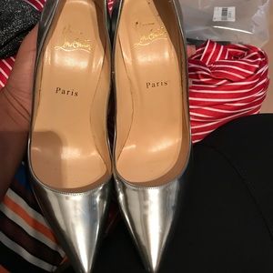 Christian Louboutin, silver size 38